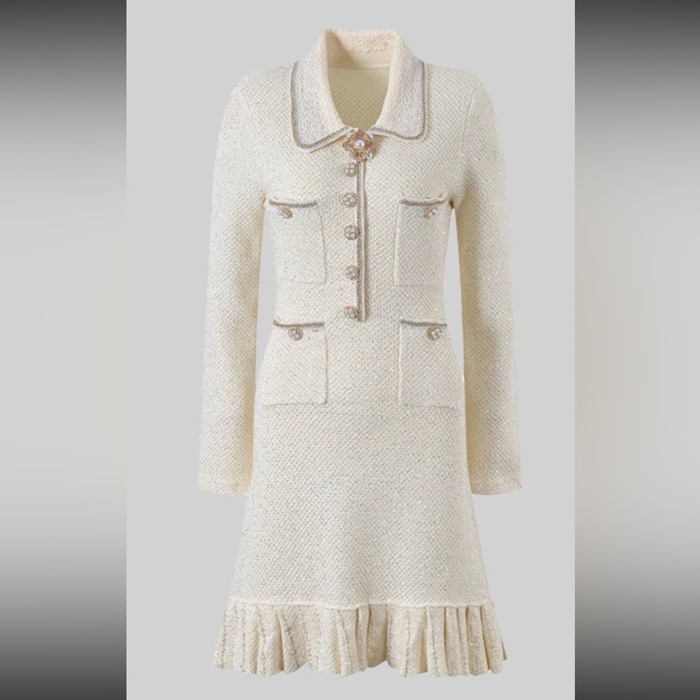 Elegant Cream Mini Dress